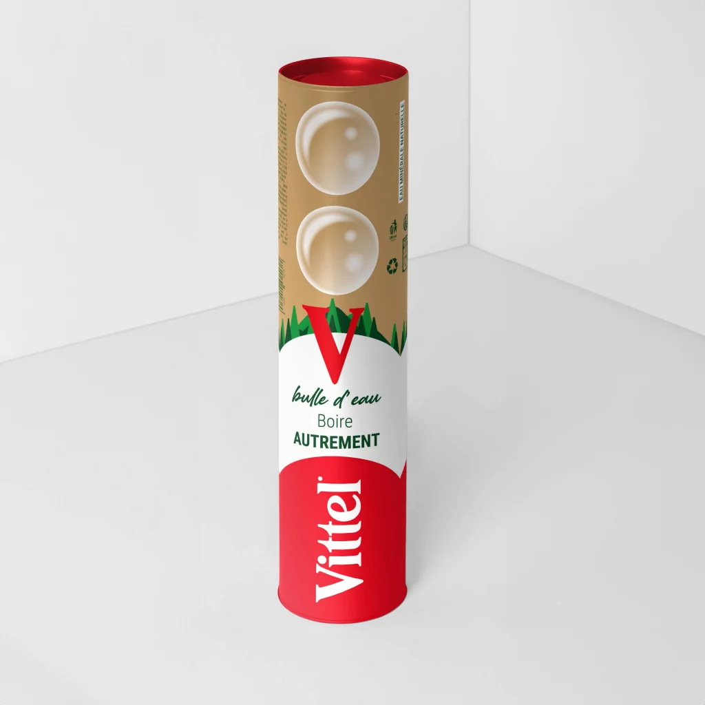 Packaging d'un tube de bulle d'eau Vittel - Projet fictif